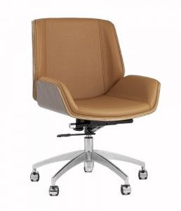 Кресло офисное TopChairs Crown, коричневое